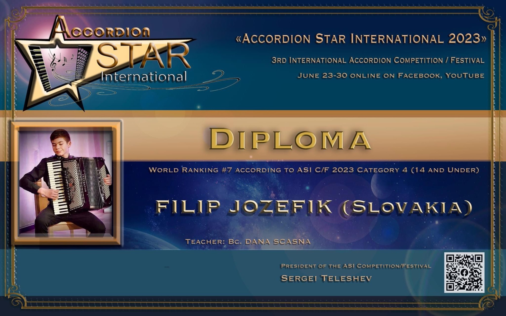 Ocenenia z medzinárodnej súťaže Accordion Star International 2023 - Obrázok 2