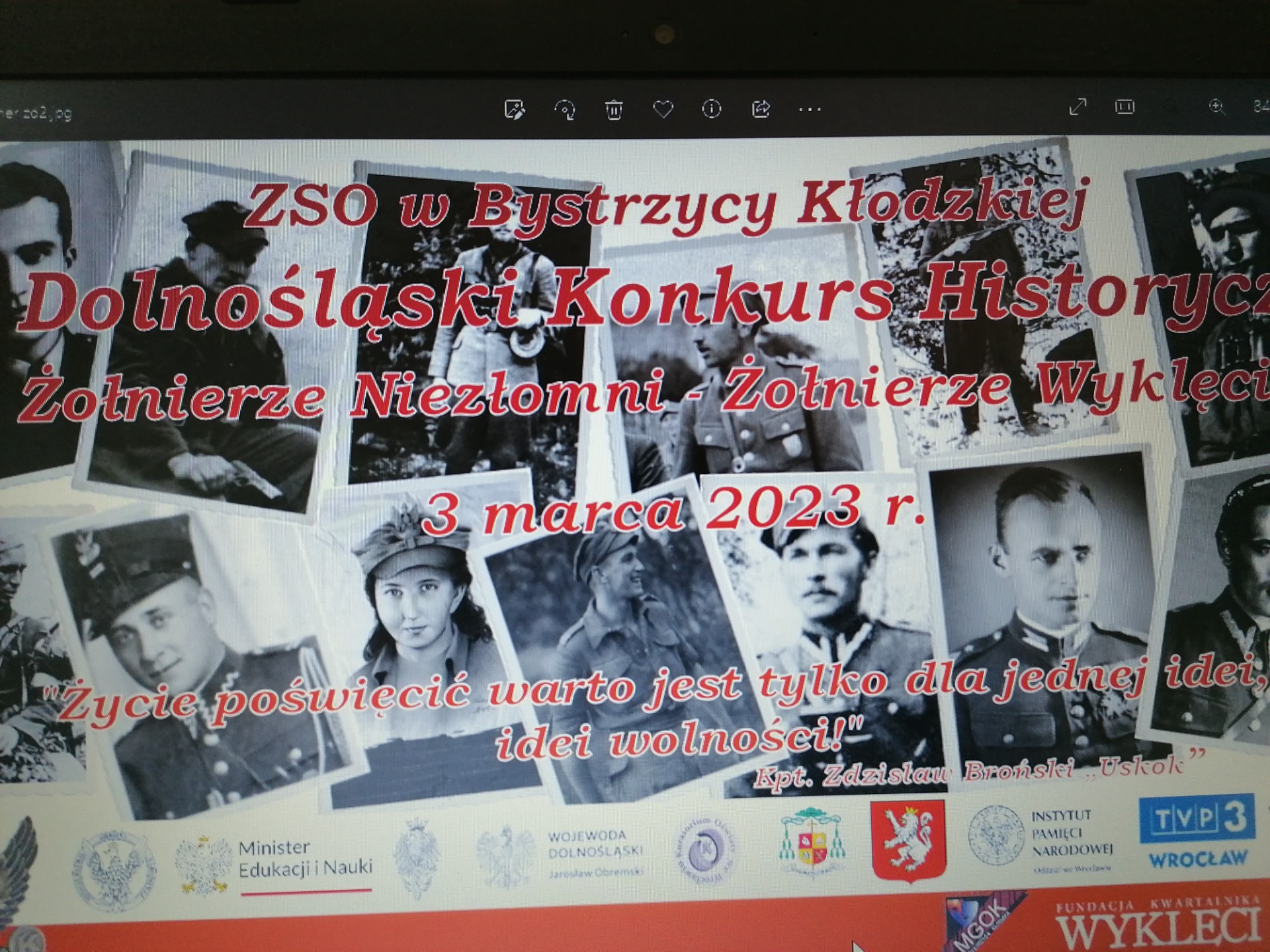 IV Dolnośląski Konkurs Historyczny ,,Żołnierze Wyklęci - Żołnierze Niezłomni" - Obrazek 1