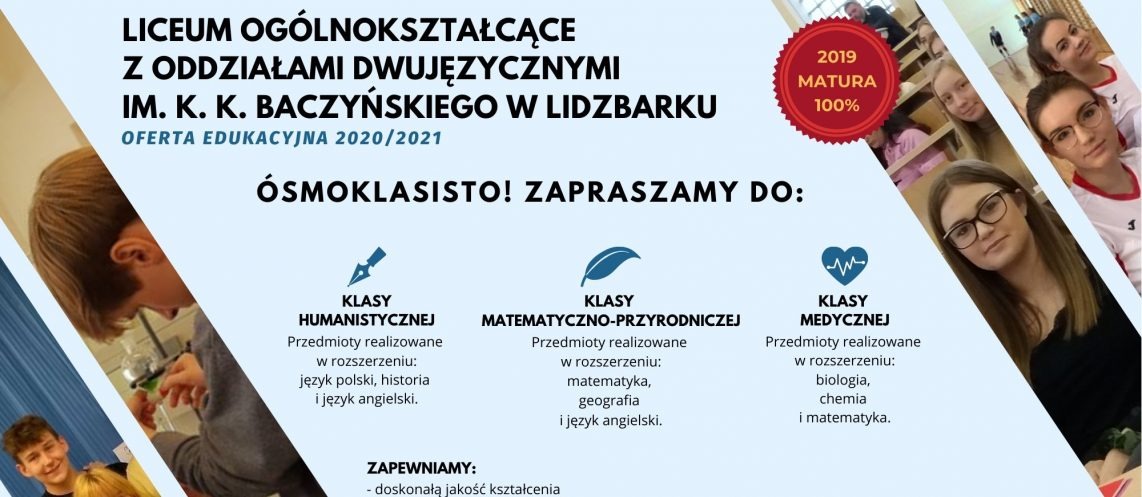 Oferta liceum ogólnokształcącego z Lidzbarka - Obrazek 1