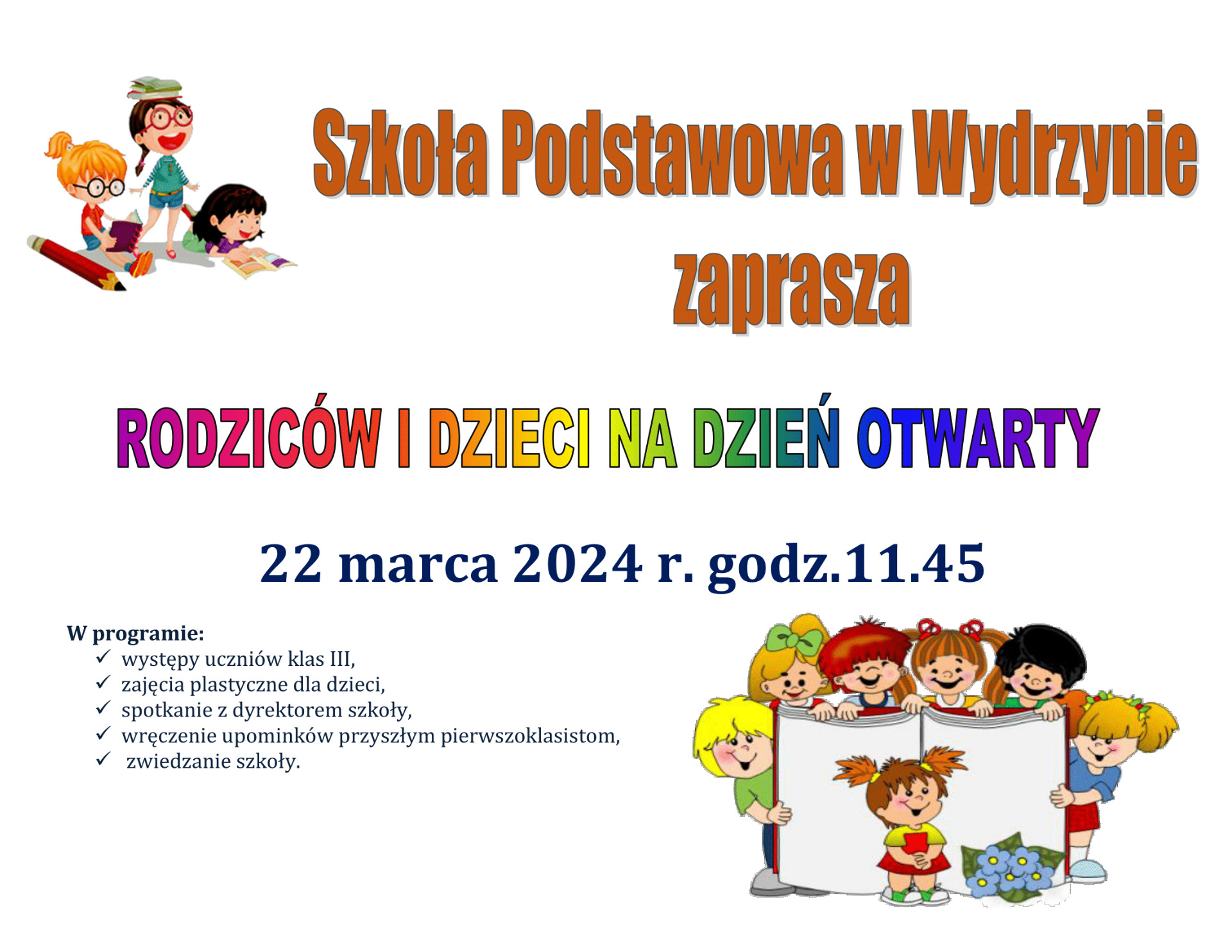 Publiczna Szkoła Podstawowa w Wydrzynie zaprasza na dzień otwarty! - Obrazek 1