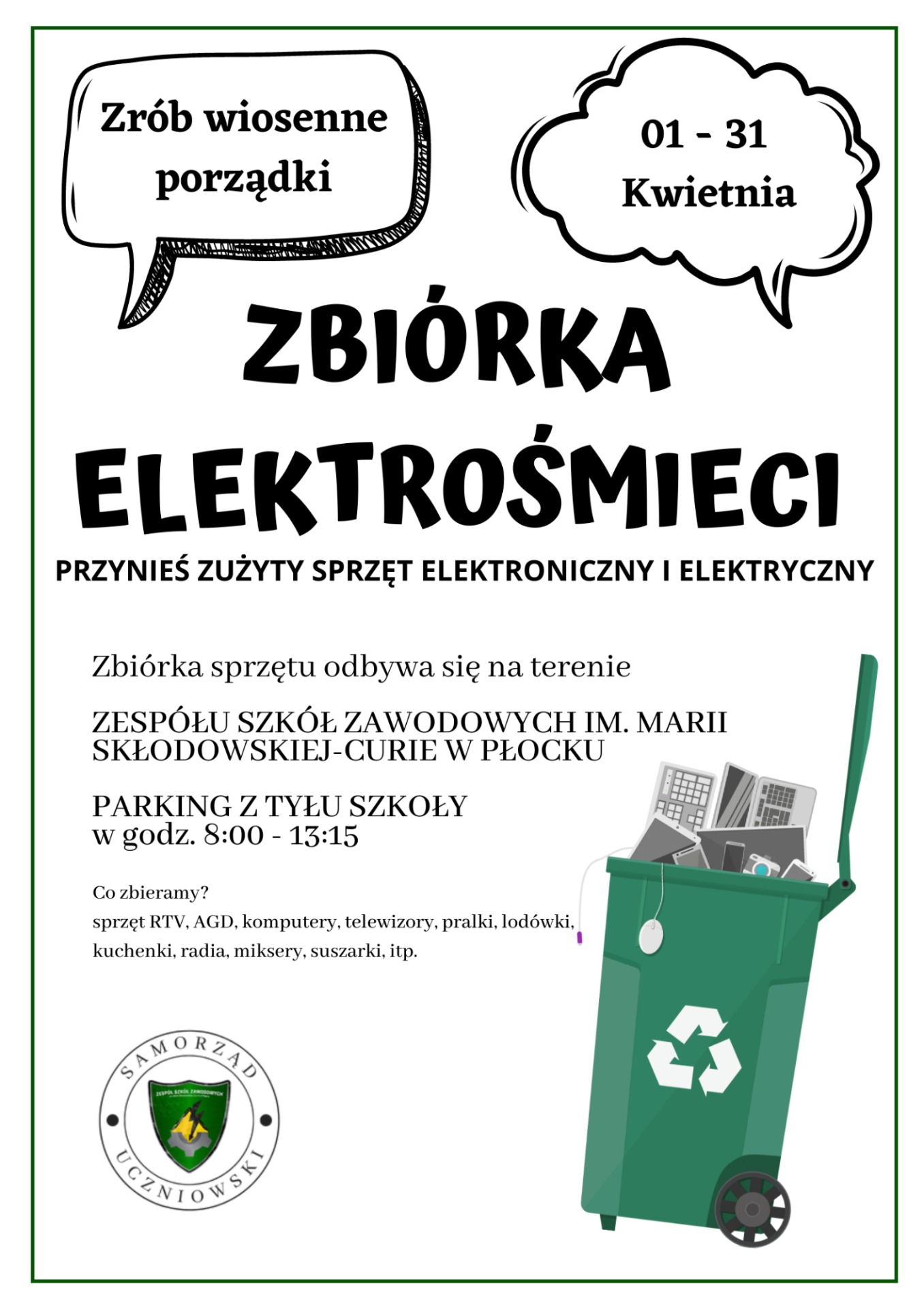 Plakat promujący zbiórkę elektrośmieci