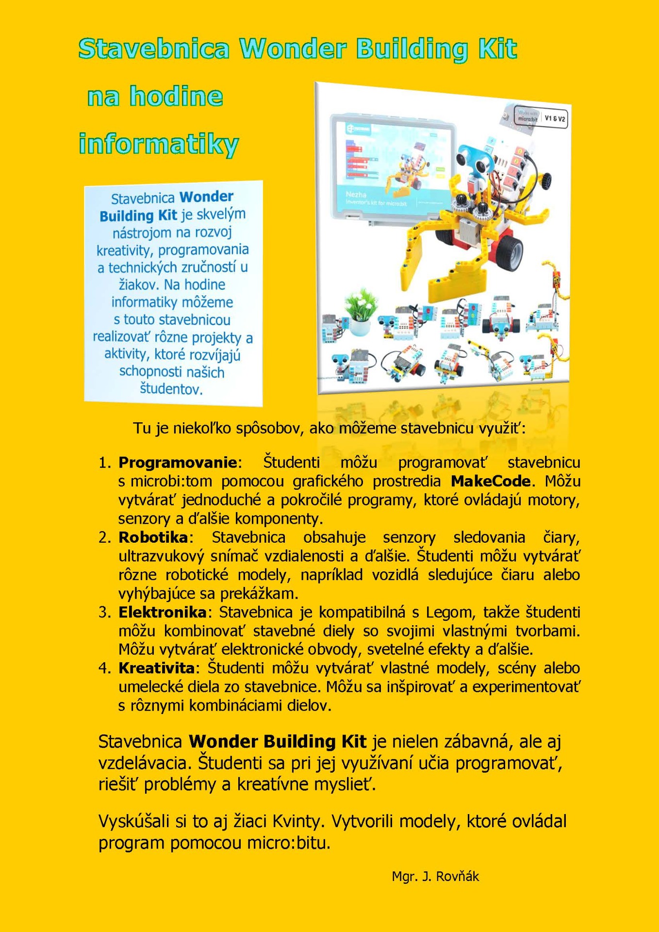 Stavebnica Wonder Building Kit na hodine informatiky - Obrázok 1