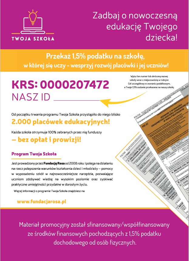 Przekaż 1,5% podatku na Szkołę Podstawową nr 2 w Pruszkowie- wesprzyj rozwój placówki i jej uczniów!  - Obrazek 1