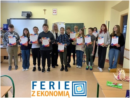 Uczniowie Szkoły Podstawowej Nr 2 im. M. Kopernika w Olecku w trakcie realizacji Projektu Ferie z Ekonomią 5