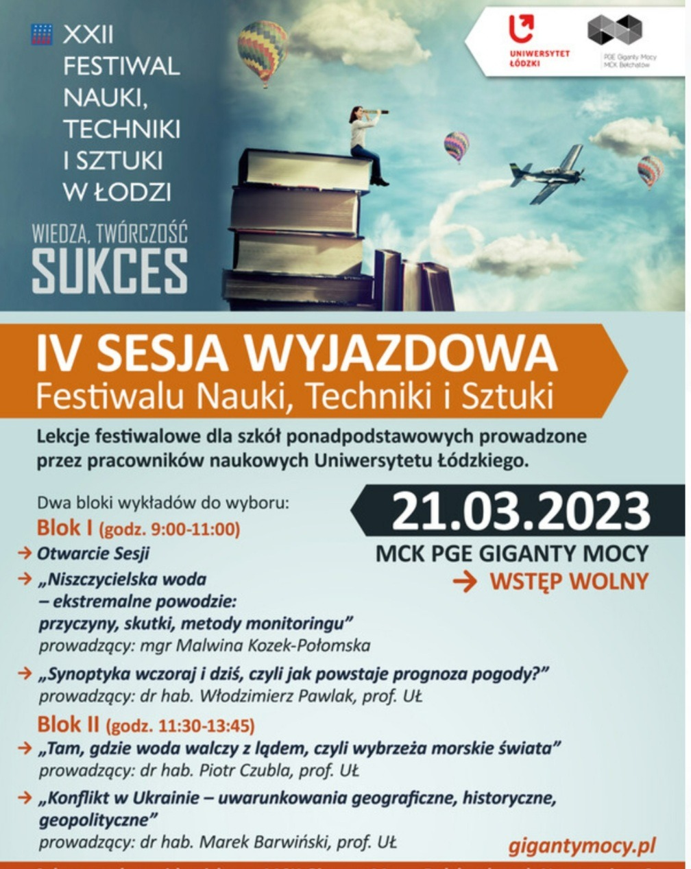 Plakat IV Sesji Wyjazdowej Festiwalu Nauki, Teatru i Sztuki