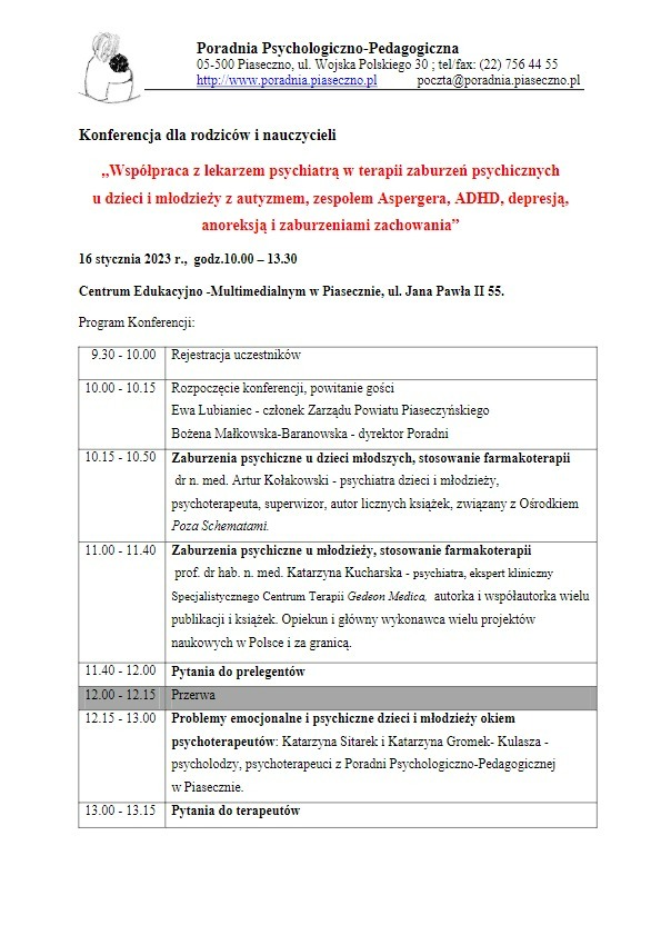 Zaproszenie PPP - konferencja dla nauczycieli i rodziców 16.01.2023 - Obrazek 2